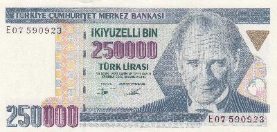 Beschrijving voorzijde: ATATURK SERIE E